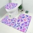 thumbnail image 2 of Purple Butterfly Lavender Pattern Bathroom Rugs Sets 3 Piece,Toilet Cover Set,Absorbent Non Slip Bathroom Mats Sets with U-Shaped Contour Rug Toilet Rug Set, 2 of 5