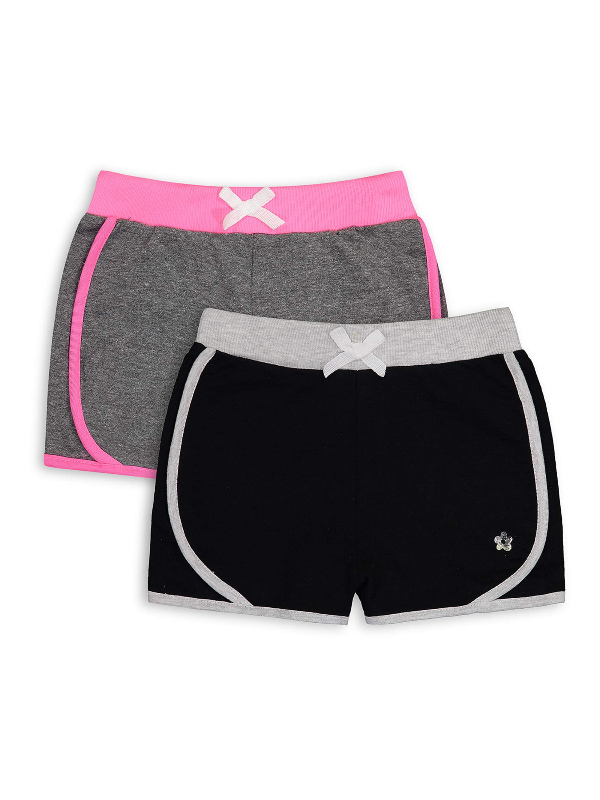Girls Stripe and Solid Dolphin Shorts 