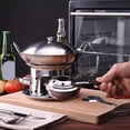 thumbnail image 3 of Estufa de alcohol de 2 piezas, acero inoxidable portátil, quemador de alcohol de fondue desmontable no tóxico JAMW Sencillez, 3 of 5