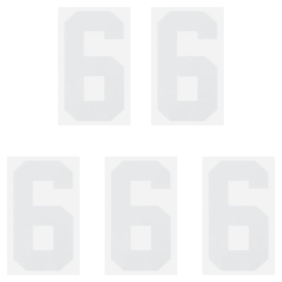Iron on Number 6 Heat Transfer 8" White Single Number 5 Pack
