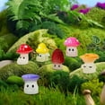 thumbnail image 6 of 6pcs Luminous Mini Resin Mushrooms, Cute Wild Mushrooms Statue Decoration, Micro Landscaping Decoration, Miniature Fairy Garden Accessories for Rooms Courtyards Gardens Potted, 6 of 7