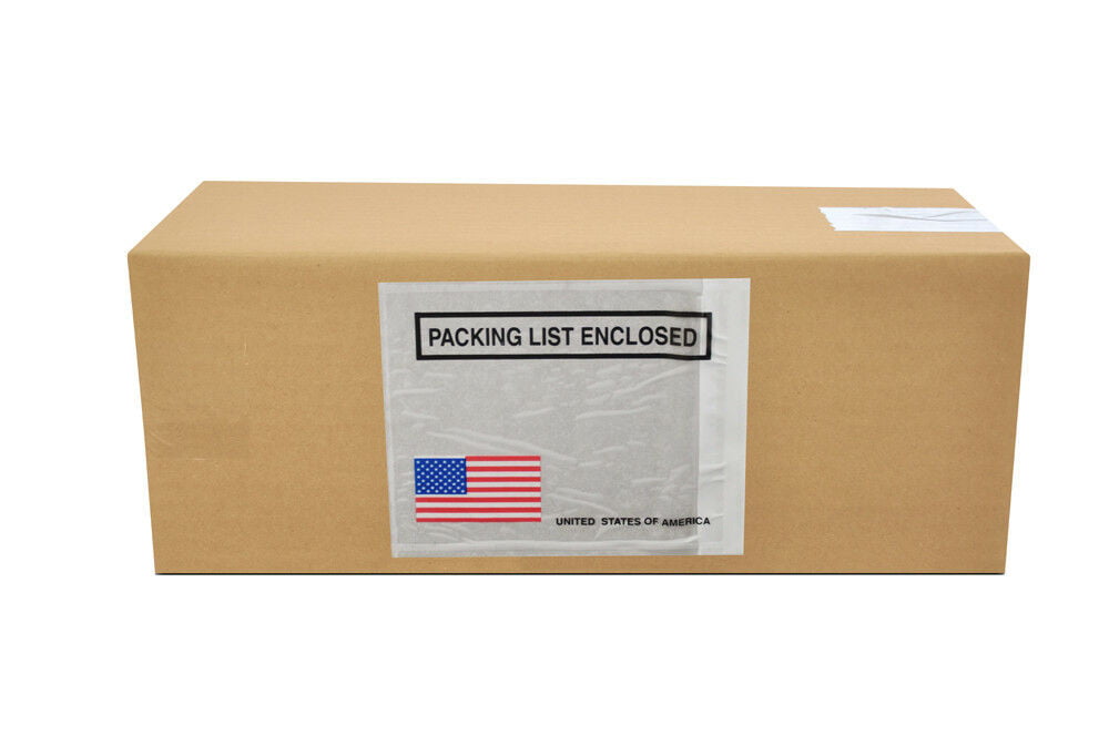 4.5" x 5.5" Clear Plain Face Packing List Envelopes Back Side Load 4000 Pieces 