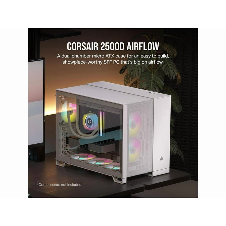 Corsair 2500D AIRFLOW Mid-Tower Dual Chamber PC Case, White CC