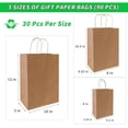 thumbnail image 2 of 90-Pack Brown Kraft Paper Bags with Handles Bulk, Assorted Sizes Gift Bags，Grocery，Retail，Party，Birthday，Shopping，Business，Goody，CraftMerchandise Take Out Sacks, 2 of 4