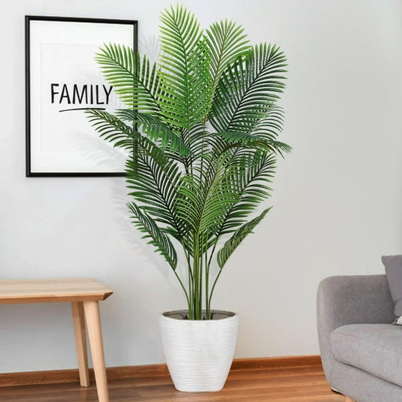 Kojooin Artificial Areca Palm Plant, 5.5 ft Faux Palm Tree in Pot with Lifelike Tropical Leaves for Indoor Outdoor Decor