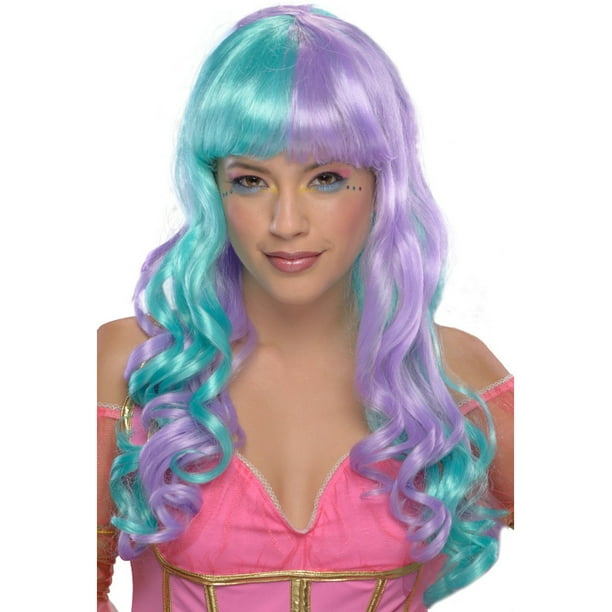 Rubies Costume Co Womens Green Purple 80s Cotton Candy Bubble Gum Nicky  Minaj Candy Fairy Wig 