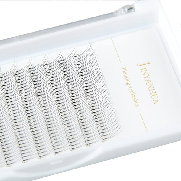 Extensiones De Pestañas De Volumen 2D, Pestañas Prefabricadas, Tallo Corto, 0,10 Mm De Grosor, Rizo C/D, 8-14 Mm, Extensiones De Pestañas Súper Suaves Hechas A Mano (2D-C-0,10-10 Mm)