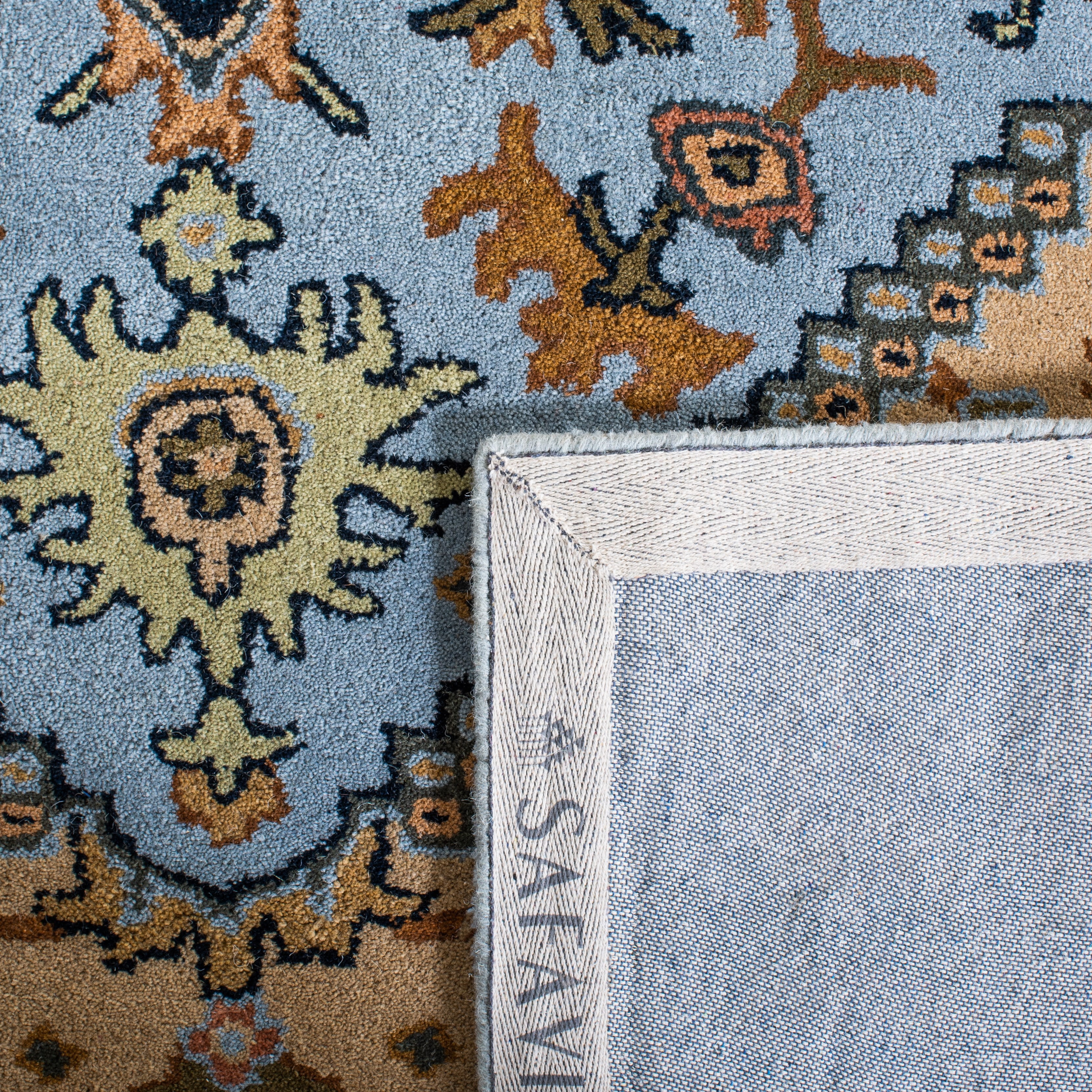 Safavieh Heritage York Oriental Wool Area Rug, Blue/Light Brown, 6' x 6' Square