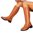 thumbnail image 5 of Willtoo Womens Knee High Boots, Round Toe Low Block Heel Tall Boots, Side Zipper Non Slip Casual Walking Shoes Smooth Upper Fashion Fall Winter Boots, 5 of 6