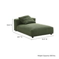 thumbnail image 3 of Modular Lounge Chair Chaise, Green, Fabric, Living Room Lounge Cafe Lobby Hospitality Restaurant, Modern Contemporary, HB37163, 3 of 9