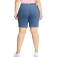 thumbnail image 2 of Just My Size Womens Stretch Denim 2-Pocket Pull-On Shorts, 1X, Dark Khaki, 2 of 3