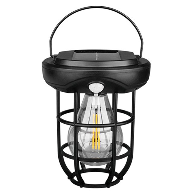Linterna colgante retro impermeable LED solar vintage para camping de emergencia