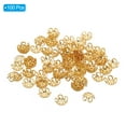 thumbnail image 3 of Uxcell Flower Bead Caps, 100Pcs 8x3mm Hollow Metal Spacer Bead End Caps Rose Gold, 3 of 6
