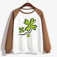 thumbnail image 4 of St. Patrick's Day Shirts for Women Crew Neck Casual Long Sleeve Patchwork Funny Printed Pullover Tops Sweatshirts(Khaki,XXL), 4 of 5