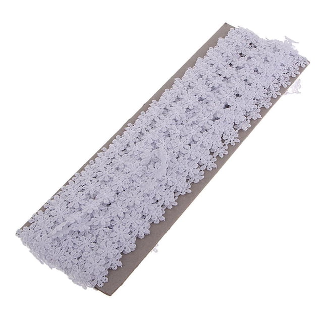 15 Yards 1.2cm Daisy Flower Embroidery Lace Craft , White, as described