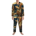 thumbnail image 3 of Pofeuu Leopard Reading Tarot Cards Print Men's Long Sleeve Pajama Set Pijamas Para Hombres Pijamas Para Hombres Mens Pajamas Set-XX-Large, 3 of 7