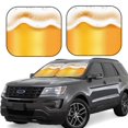 thumbnail image 2 of Daiia Golden Beer 2PCS Car Windshield Sun Shade, Foldable Sun Shield for Car Front Window, Auto Sun Blocker Visor Protector Universal for Truck SUV Pickup-Medium, 2 of 7