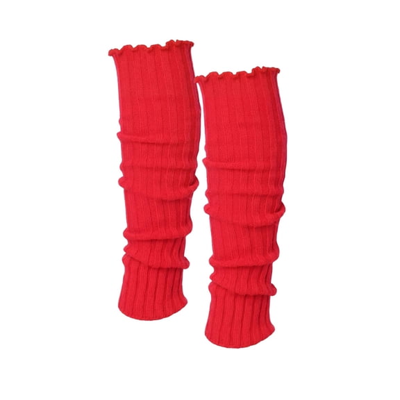 Isadora Paccini 80s Women's Ribbed Leg Warmers for Party Sports Accessories LW48-RED