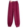 thumbnail image 3 of Dianli Winter Pajamas Solid Color Plush Thick Sleep Pants High Waist Elastic Thermal Fleece Lined Warm Cozy Lounge Bottoms Soft Insulated Homewear Relaxed Fit Nightwear Loungewear, 3 of 9