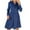 Blue, variant on AOOCHASLIY Clarance Dresses for Women 2022Women's Fashion Casual Lapel Solid Color Single-breasted Long Sleeve Dress