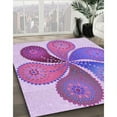 thumbnail image 2 of Ahgly Company Indoor Round Patterned Orchid Purple Area Rugs, 4' Round, 2 of 6