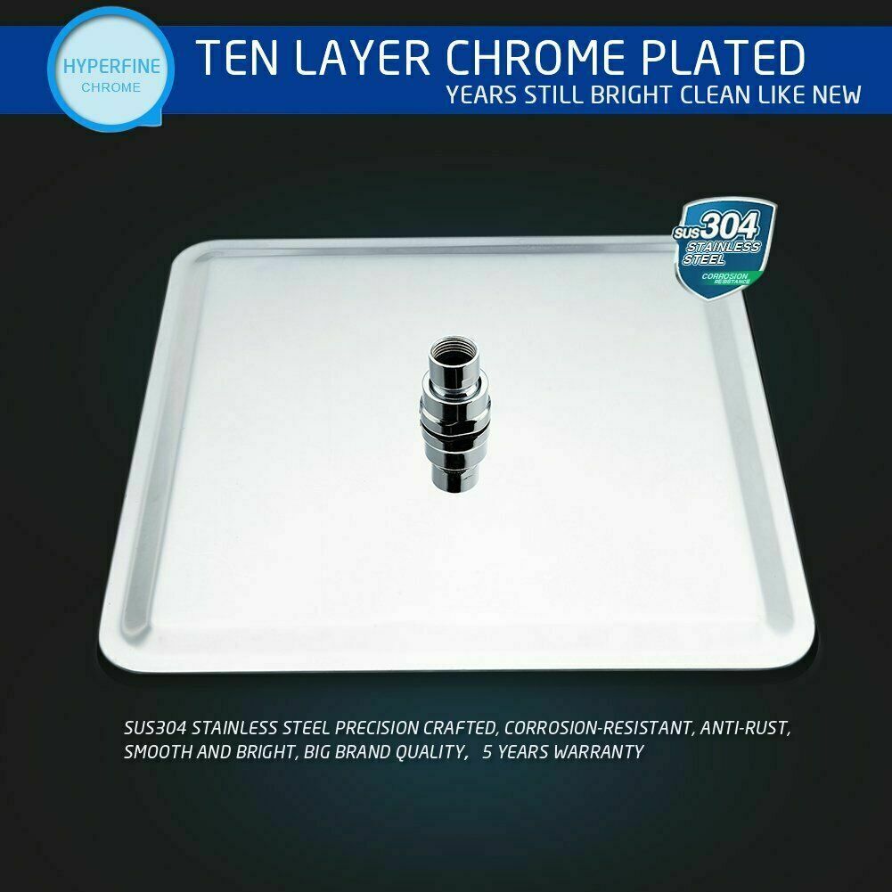 Zovajonia 16" Square Rain Shower Head Ultra Thin High Pressure Chrome Finish