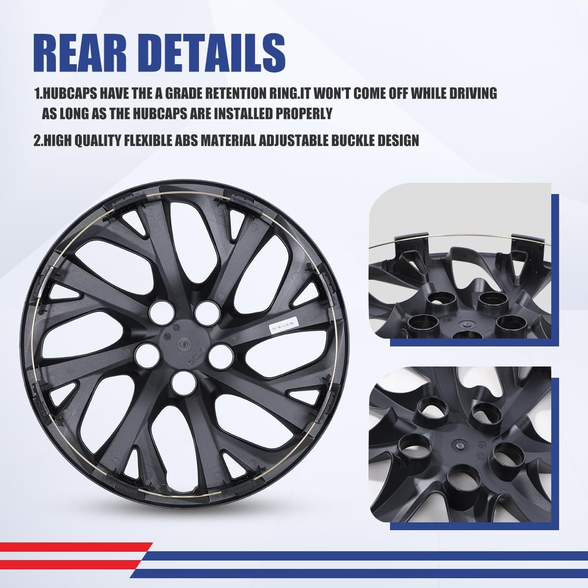 16 inch Hubcaps for 2009-2025 Toyota Corolla,Wheel Covers for 2009-2014 Toyota Matrix,2023-2025 Toyota Corolla Hybrid,Heavy Duty ABS&PC Material (Set of 4,Black Lacquer)