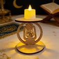 thumbnail image 5 of Klonfd Moon Festival Wooden Candleholder With Light Display Craft For Tabletop, 5 of 5
