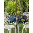 thumbnail image 4 of Outdoor Tablecloth with Umbrella Hole Zipper Vintage Tulip Flower Round Tablecloth 60" Waterproof Outside Table Cloth Abstract Ethnic Floral Birds Bohemia Patio Table Cover Tablecloths for Picnic, 4 of 8