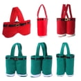 thumbnail image 3 of Cateissary Bolsa de dulces portátil, pantalones de Papá Noel, cesta de pantalones con asa, vino, Feliz Navidad, regalo de Año Nuevo, Kits de decoración para fiestas Verde S, 3 of 6