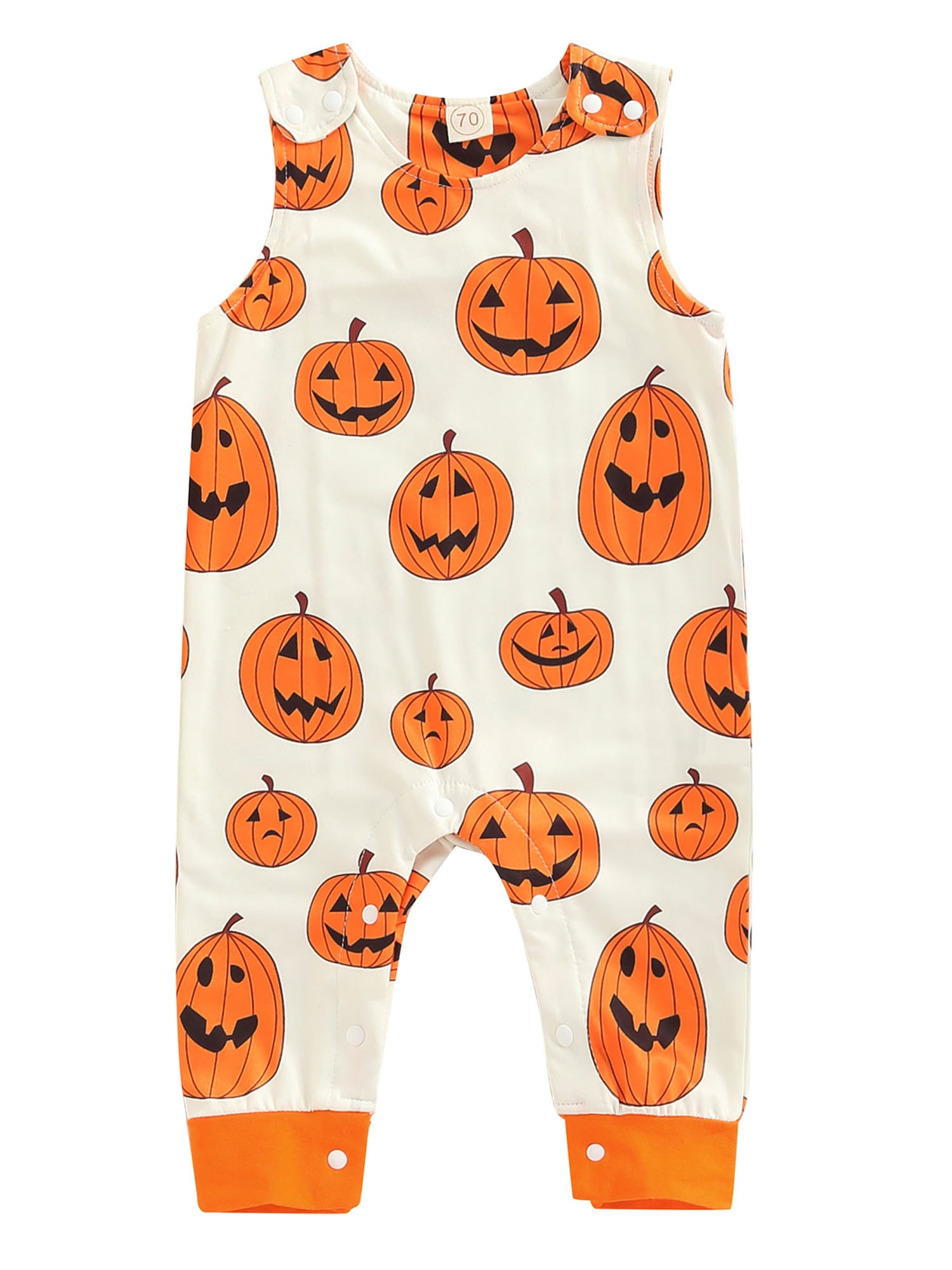 wsevypo Halloween Outfit Newborn Baby Pumpkin Onesie Romper Jumpsuit Playsuit Fall Clothes