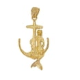 thumbnail image 3 of 14K Yellow Gold Anchor with Mermaid Pendant, 3 of 4