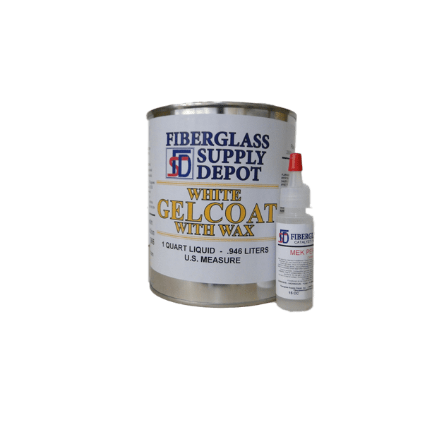 White Gelcoat with Wax Quart & 15cc MEKP Hardener