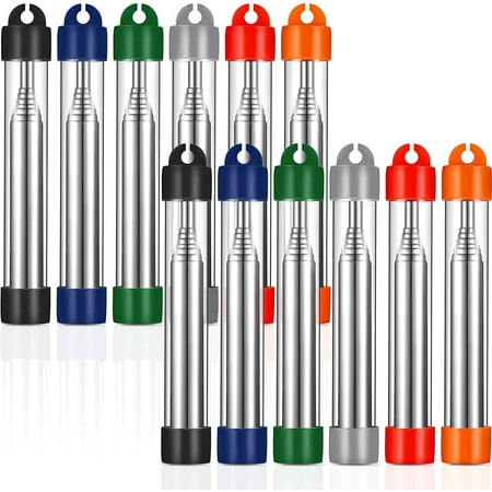 

12 Pieces Collapsible Campfire Tool Pocket Size Fire Bellows Gear Builds Fire Stainless Steel Fire Bellowing Tube for Outdoor Camping Traveling Fireplace Multi Colors