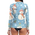 thumbnail image 2 of joogoo Womens UPF 50+ Rash Guard Christmas Snowman Trees Long Sleeve UV Protection Sun Shirts Tops M, 2 of 7