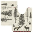 thumbnail image 7 of Yayeee Bath Rugs for Bathroom Floor Set of 2 Non Slip Fluffy Soft Absorbent Mat, Black Deer, 7 of 7