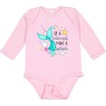 thumbnail image 3 of Inktastic Be a Mermaid Make a Splash Blue Mermaid Tail Boys or Girls Long Sleeve Baby Bodysuit, 3 of 5