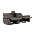thumbnail image 5 of Lexicon Maroni 93.5" Contemporary Leather Double Reclining Loveseat in Brown, 5 of 8