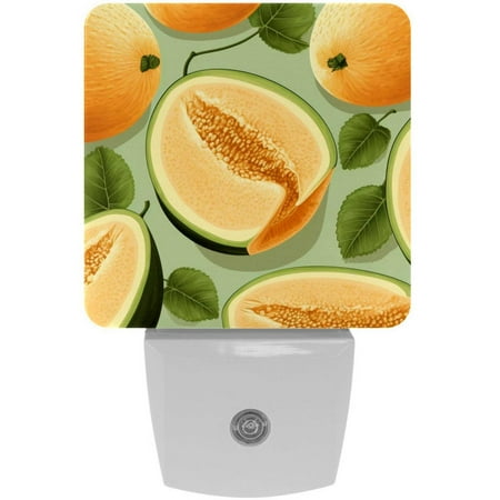 

Cantaloupe LED Square Night Lights - Bright and Compact Bedroom or Bathroom Lighting Solution with Auto on/Off Sensor - Set of 2 Square Shaped Nightlights