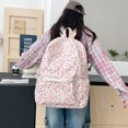 thumbnail image 6 of Aesthetic Floral School Backpack, Water Proof Backpack, Spacious Bookbag for Shopping Work College, Pink, 6 of 9