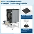 thumbnail image 3 of 24" Wide Washer and Dryer Pedestals with Pullout-Shelf, 21" Hight Laundry Pedestal with Adjustable Anti-Vibration Pads, Drain Pan and Hose, 800 lbs Capacity, White, 3 of 6