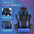 thumbnail image 6 of PayLessHere Racing Style Gaming Chair with Adjustable Pillows and Reclining Backrest for Unisex Gamers(Blue), 6 of 7