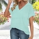 thumbnail image 2 of Chaqueta deportiva,Blusa informal con cuello en V para mujer, manga corta estampada, tejido suave de imitación de tela, cómoda para uso diario en casa, sopatenor, 2 of 9