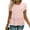 Pink, variant on Women's Fitted Peplum Top Fashion Ladies Crew Neck Solid Color Short Sleeve Ruffle Hem Casual Blouse