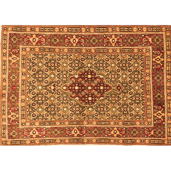 Ahgly Company Indoor Rectangle Persian Orange Traditional Area Rugs, 5' x 7'