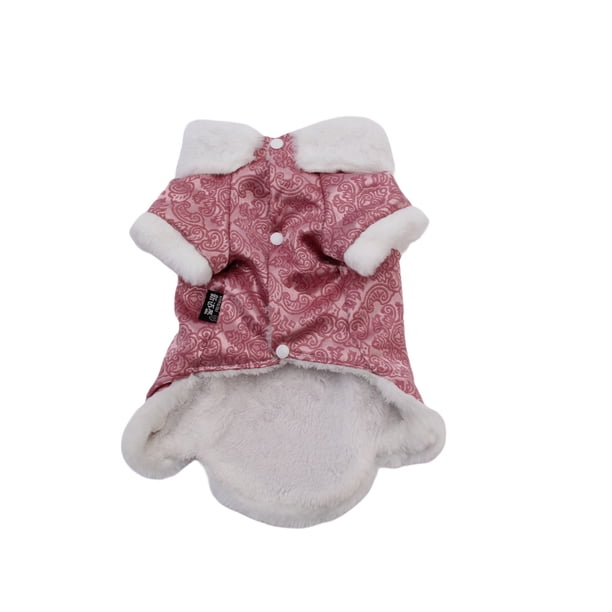 Ropa de mascotas engrosada cómoda mascotas ropa con botón tang trajes de primavera abrigos de festival de primavera disfraces para el frío otoño invierno rosa s Monstrate PT000678-07