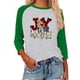 thumbnail image 2 of Sonducket Blusas de manga tres cuartos Camiseta de algodón con manga 3/4 estampada para mujer Blusa diaria informal Tops, Negro, L Prendas para la parte del cuerpo Verde S Sonducket AP003797-11, 2 of 5