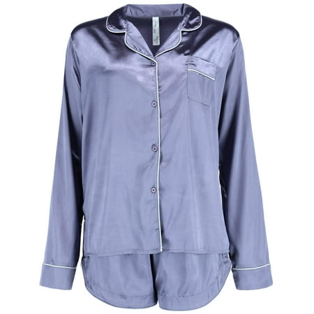

Bewicked Satin Notch Color Short Pajama Set (Women s Plus)