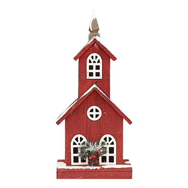 Casa Edificios de luces LED de Navidad, de mesa en miniatura Casa Figuras de Navidad Decoración para vacaciones, escritorio EstiloC 22x13x49cm Sunnimix Casa de pueblo