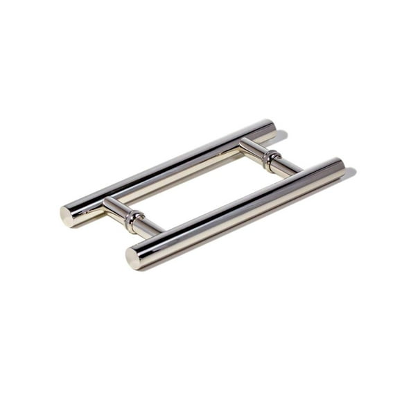 12 Inch Round Shape Bar Stainless Steel Modern Contemporary Entry Door Handle Bar Ladder Pull Shower Glass Sliding Barn Door Entrance Interior Exterior Door Pull Push Chrome Mirror Polished Finish